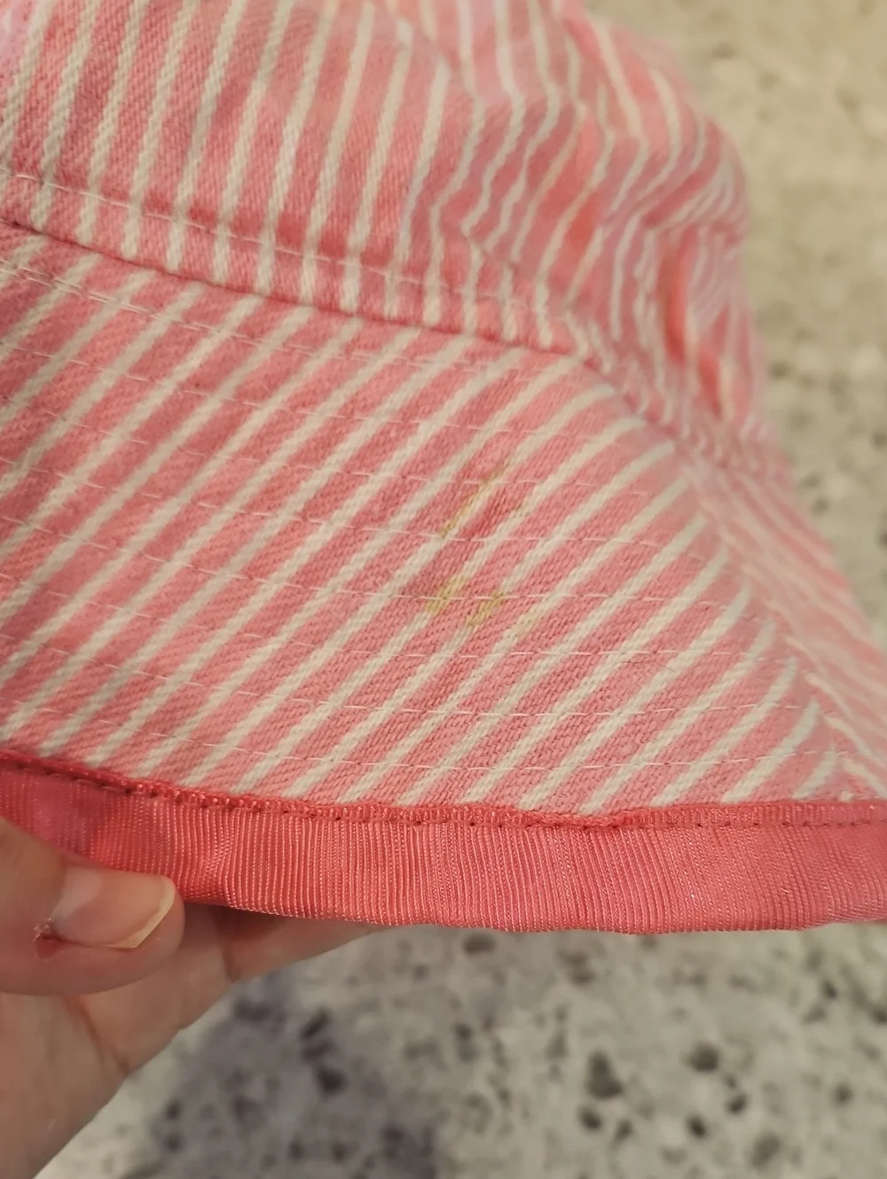 Vintage OshKosh B'gosh Pink Striped Kids Bucket Hat